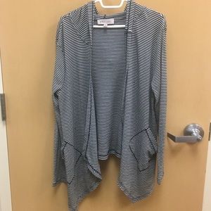 Black and White Striped Cardigan - XL